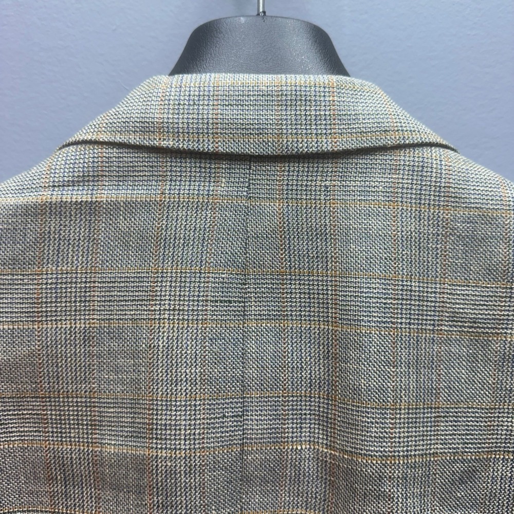 Vintage Southwick Mens Sport Coat 44R Plaid Silk Linen Wool Blend NWT - Picture 5 of 13